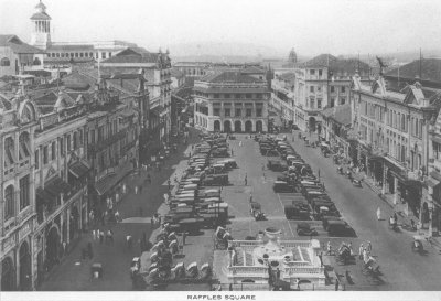 Raffles Place seen from Chartered Bank, 1920s