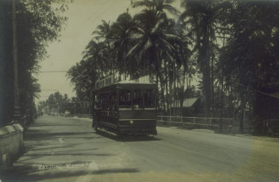 Tram car in Tanjong Katong, 1910s