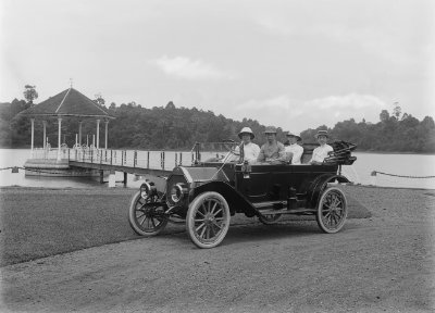Outing by car at MacRitichie Reservoir, 1920s